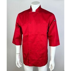 Chef Works Morocco Chef Coat Mens M NWT Short Sleeve Button-up Cotton Blend JLCL
